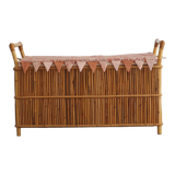 Vintage rattan chest bench