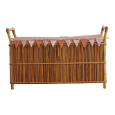 Vintage rattan chest bench