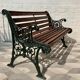 Vintage Victorian Garden Bench Cast Iron Wood #D43