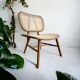 Fauteuil lounge rétro en rotin / fauteuil / fauteuil une place