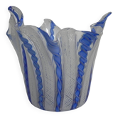 Vase Fazzoletto Zanfirico par Fulvio Bianconi pour Venini, Venise, Murano, années 1950