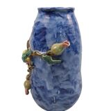 Chinese vase in polychrome glazed terracotta.