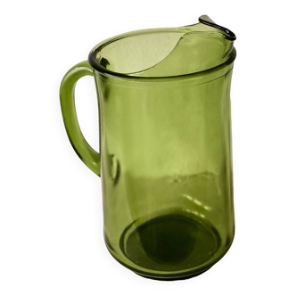Large olive green Beldi pitcher