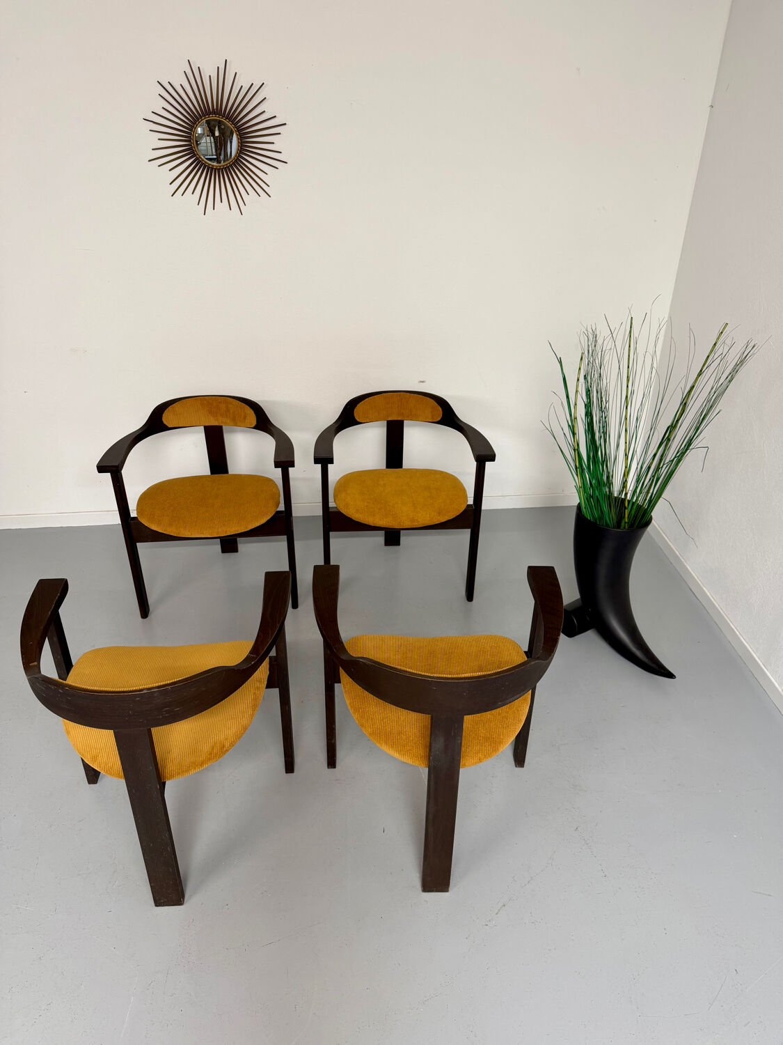 4 chairs model Expo 68 designed by Robert Haussmann, 1960s vintage.