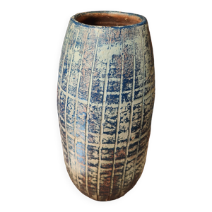 Vase céramique bleu