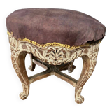 Late 19th century stool decorated with macaroons and claw feet