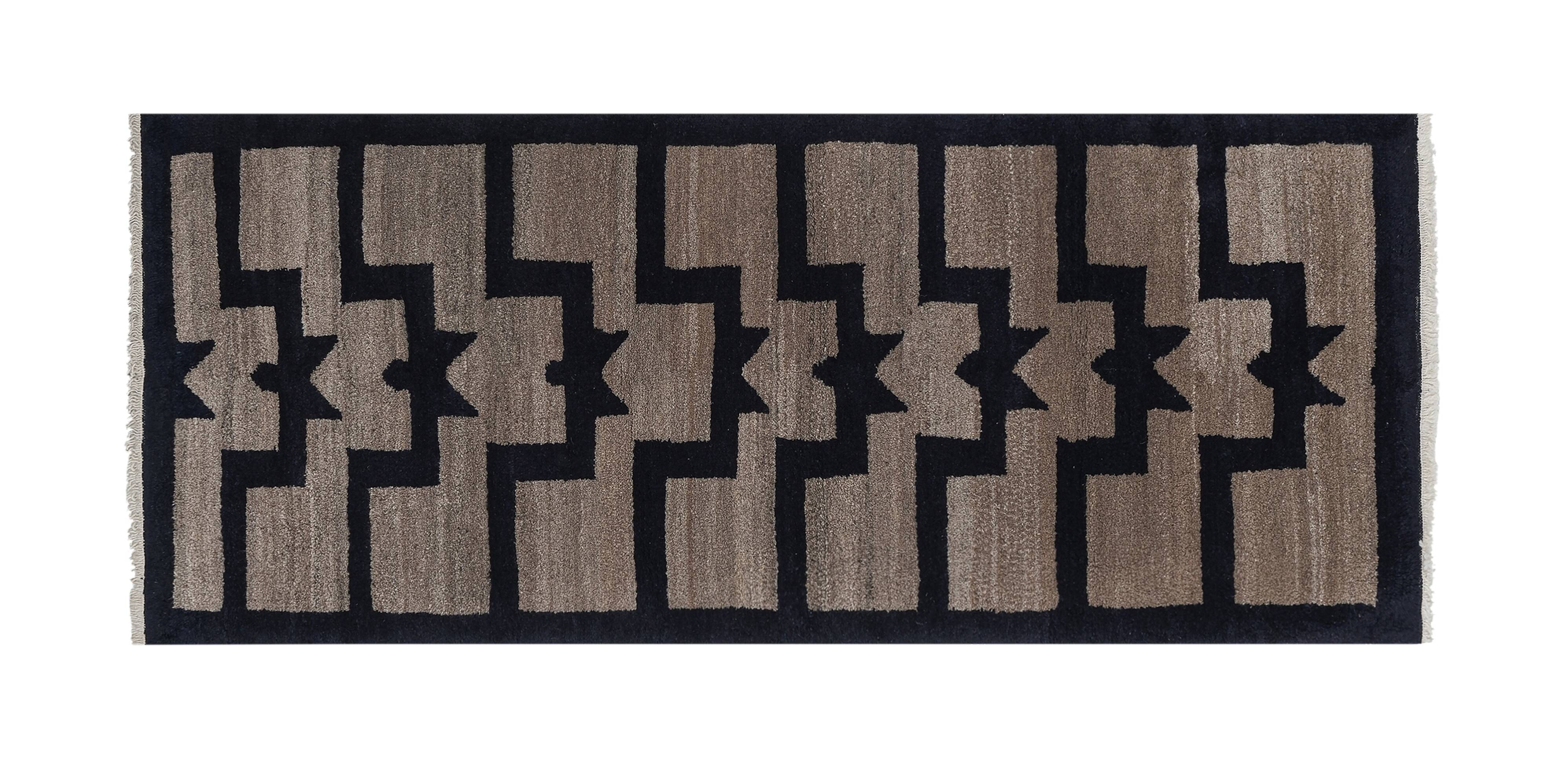 Vintage Turkish Oushak Rug Handwoven 86x211 cm