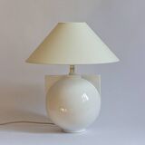Racket white ceramic lamp base, Ikea, 1989
