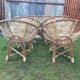 Set of 4 armchairs and 1 vintage rattan bench (5 pieces) inseparable.