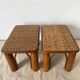 Vintage rattan low stools