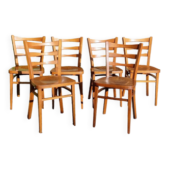 6 chaises bistrot années 60