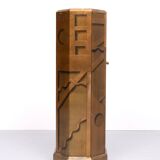 1970s antique octagonal gold storage cabinet