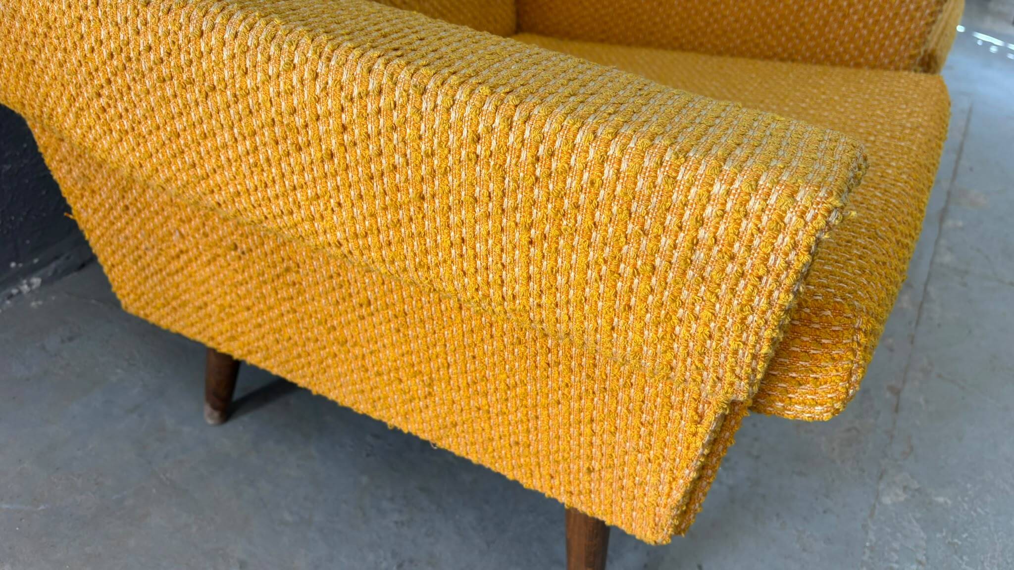 Pair of retro armchairs mid-century upholstered lounge chairs, Central European, mid-20th century