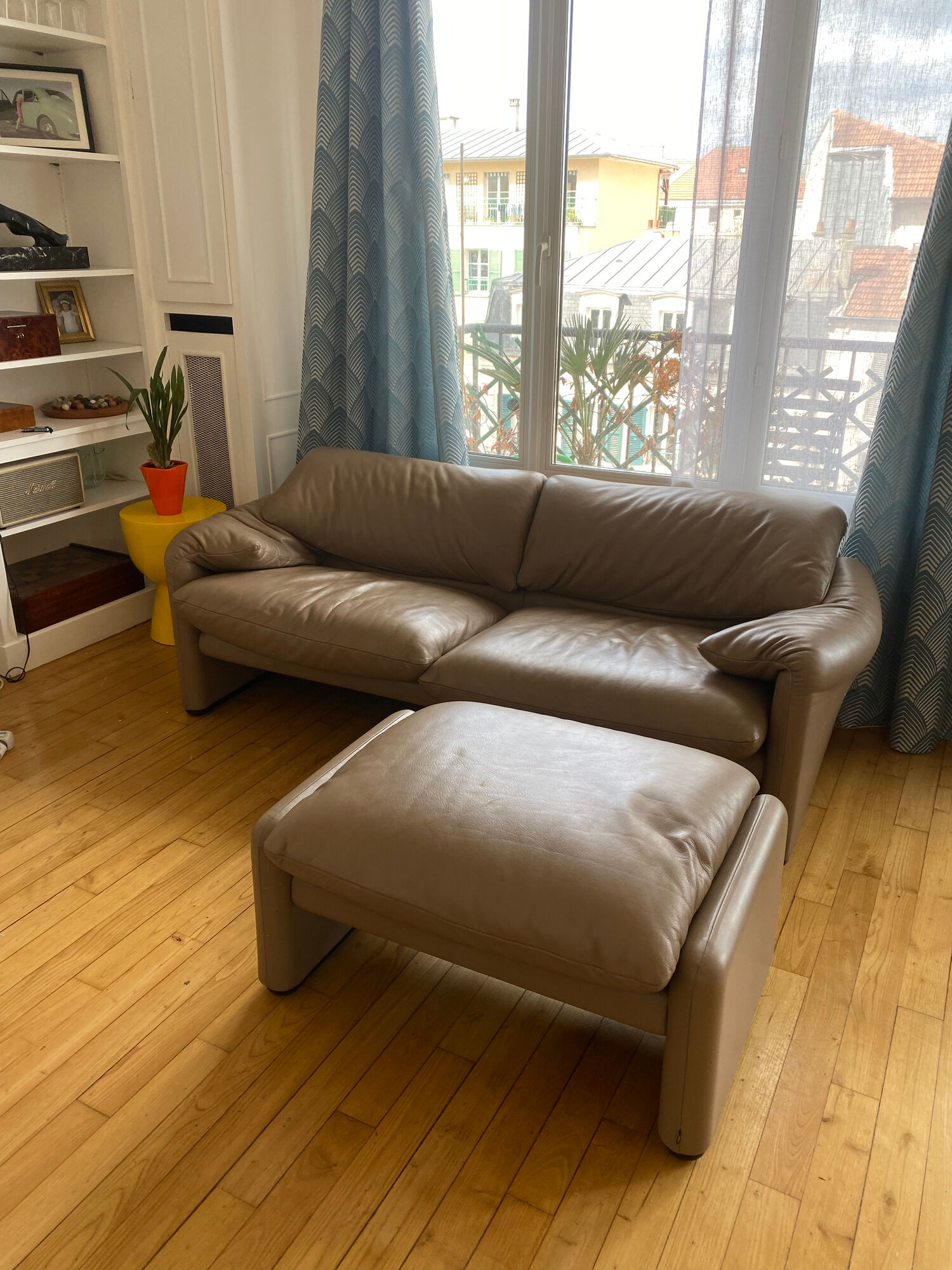 Set sofa and pouf Maralunga Vico Magistretti Cassina 2012