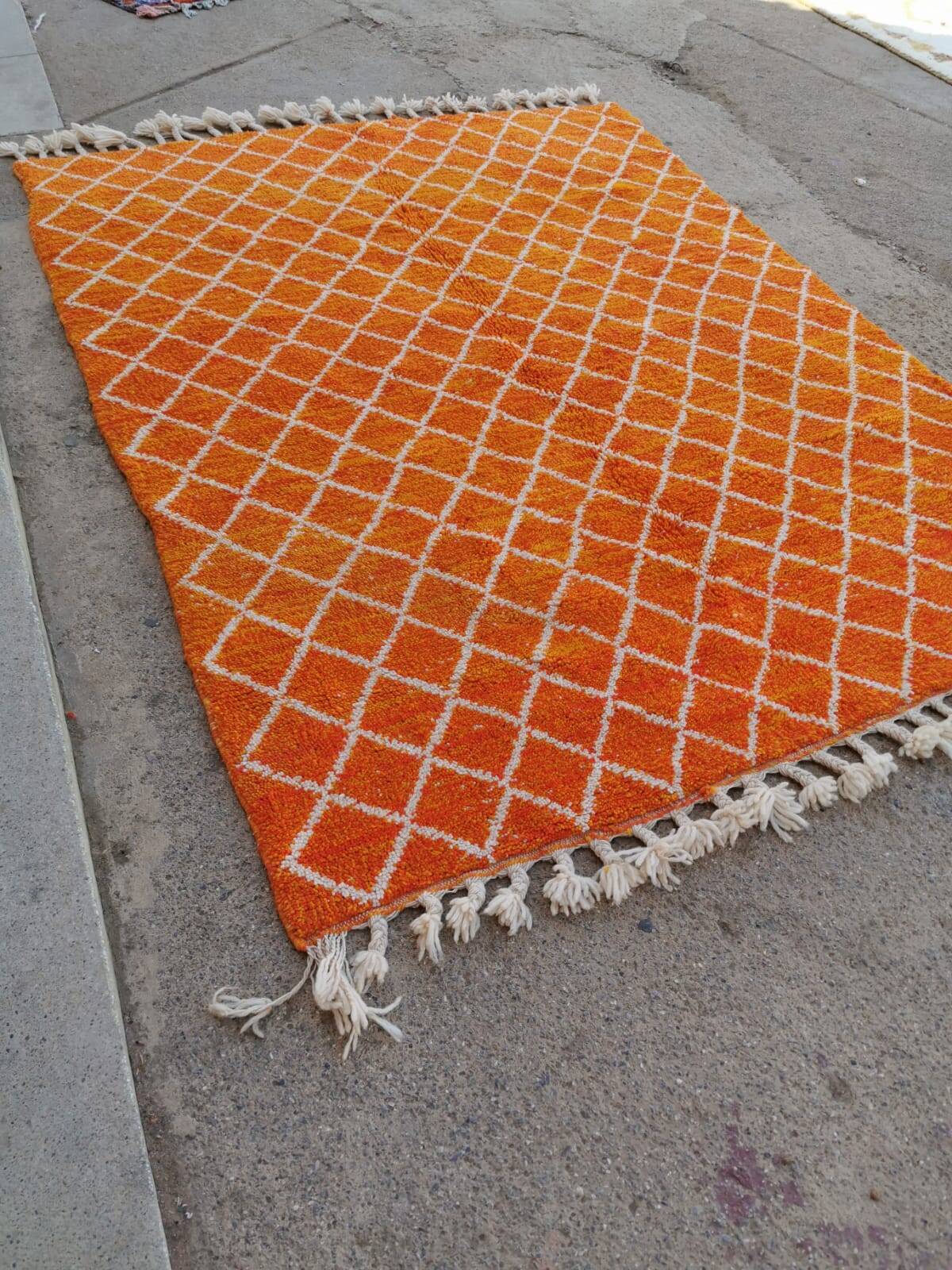 bright orange Beni Ouarain rug 250*150cm