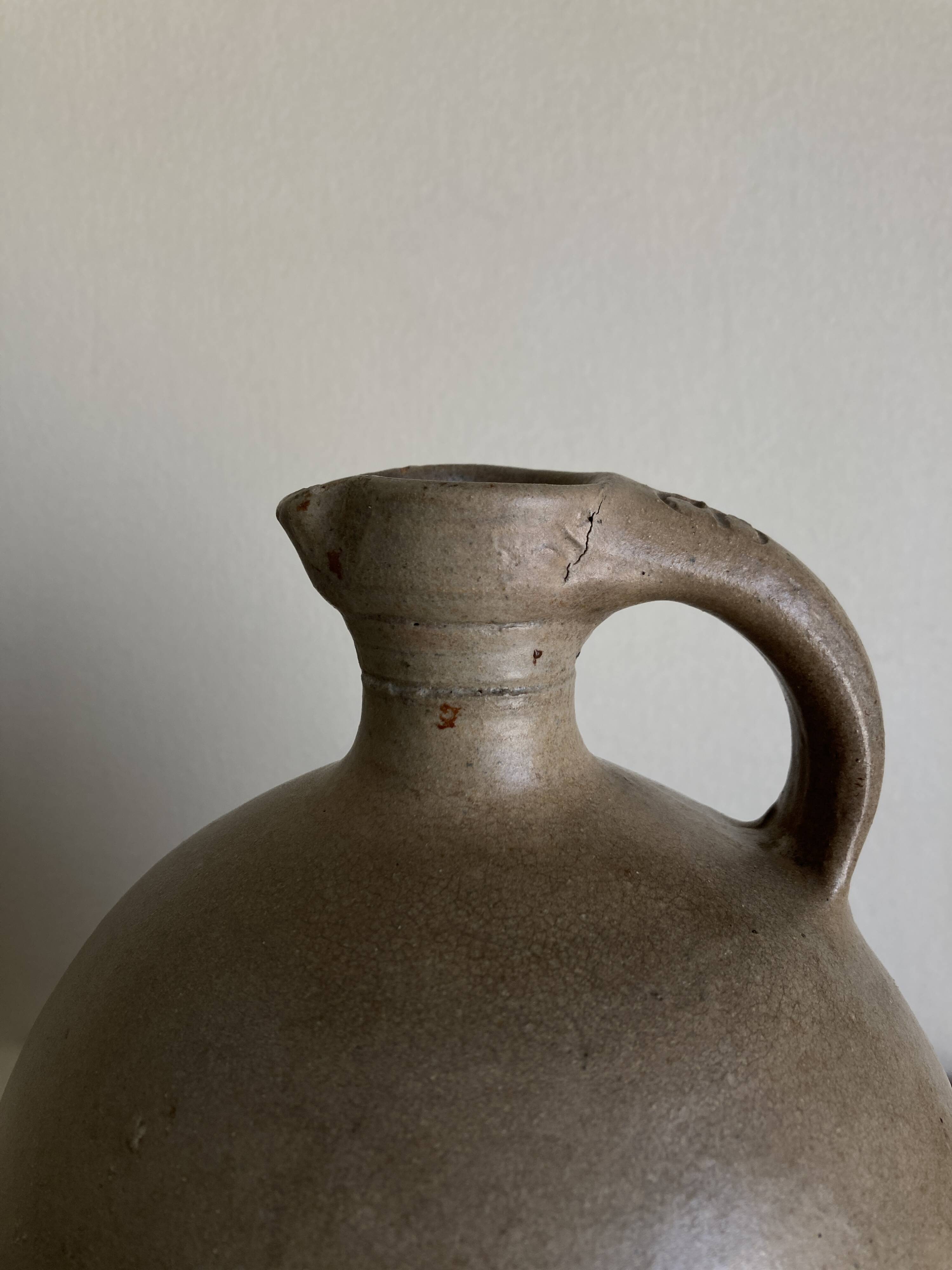 Terracotta farm jar potbellied pottery 1950