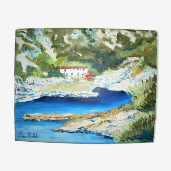 Oil on canvas by Patrice Skrabal Calanque de Morgiou