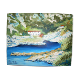 Oil on canvas by Patrice Skrabal Calanque de Morgiou