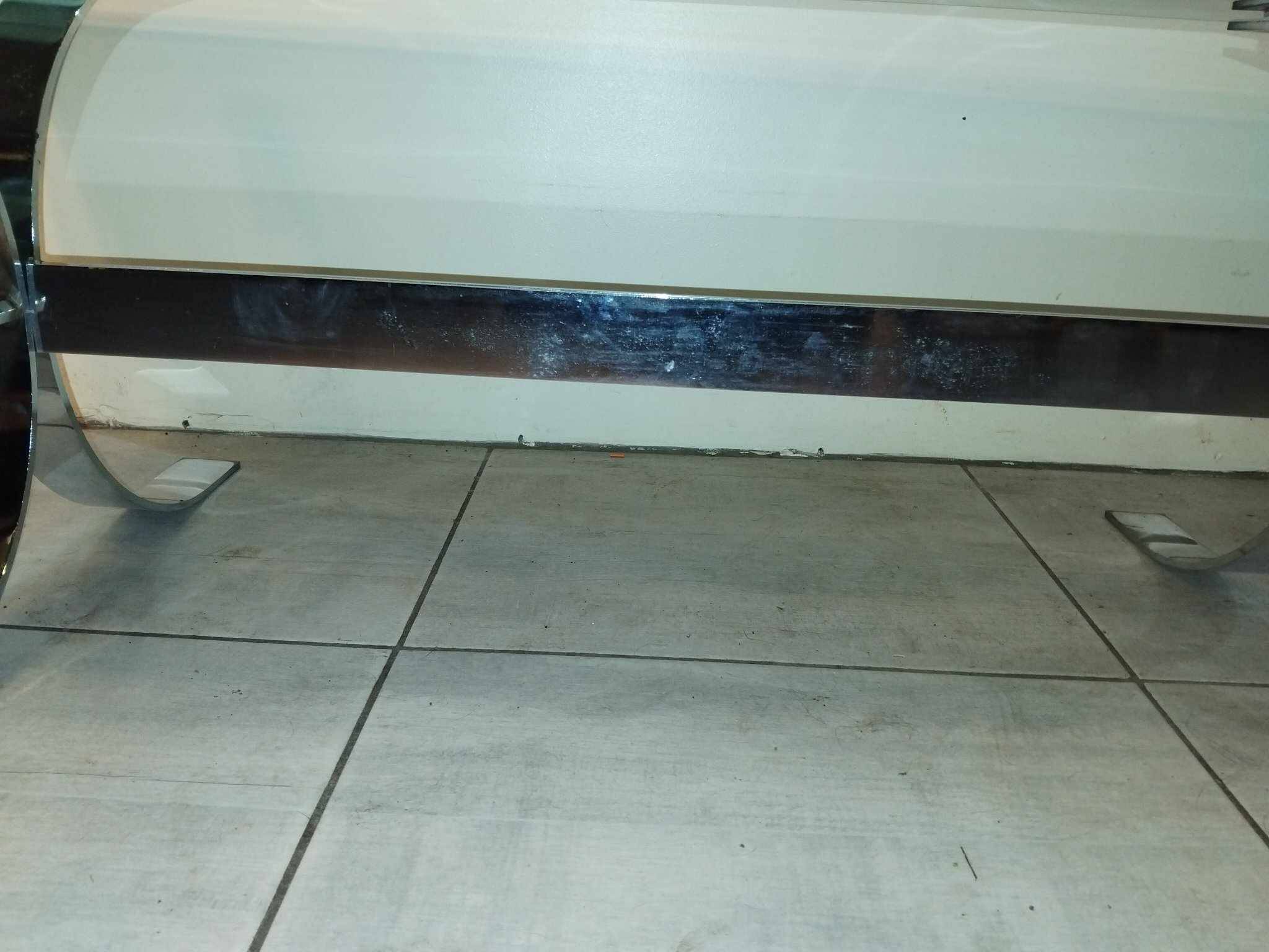 70's chrome metal and smoked glass coffee table