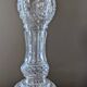 Legras candlestick in molded glass with faces in relief, vintage carafe