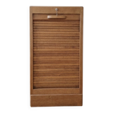 Solid oak filing cabinet with curtains