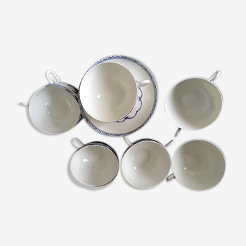 Tasses à café et leurs soucoupes porcelaine de Paris limoges - modele vieux chine