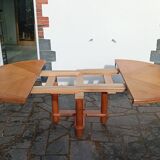 Large oak table by Guillerme & Chambron