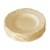 Lot 10 hollow plates Digoin Sarreguemines Faïence hatch