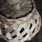 Large vintage woven wicker basket