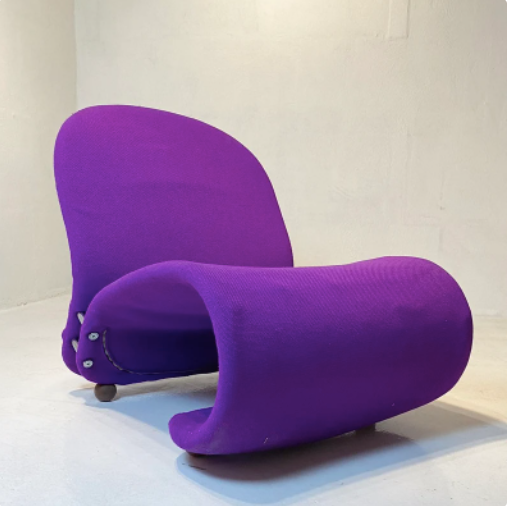 G-type 1-2-3 purple easy chair by Verner Panton for Fritz Hansen, Denmark 1970s.