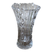 Art Nouveau style vase in chiseled glass with floral decoration