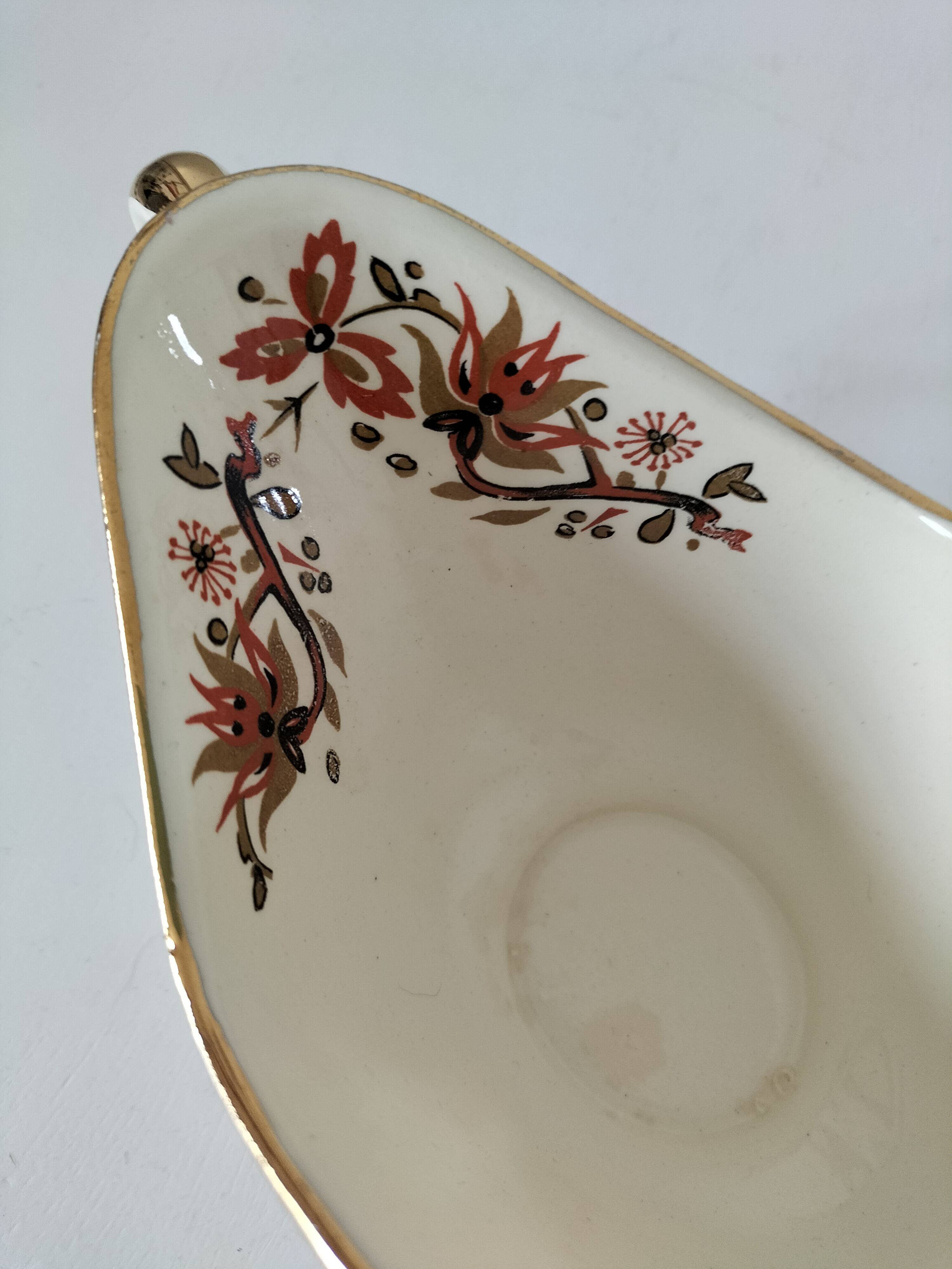 Sauceboat Salins France stylised floral decoration