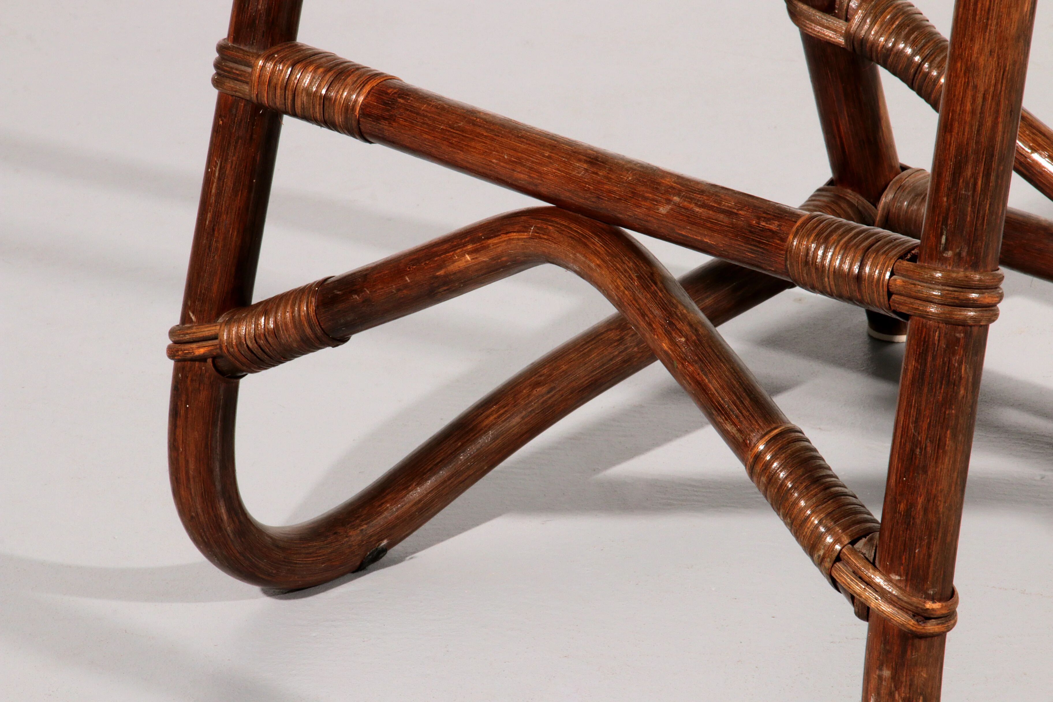 Tabourets de bar en bambou de milieu de siècle, design Horsnæs, Danemark, 1970.