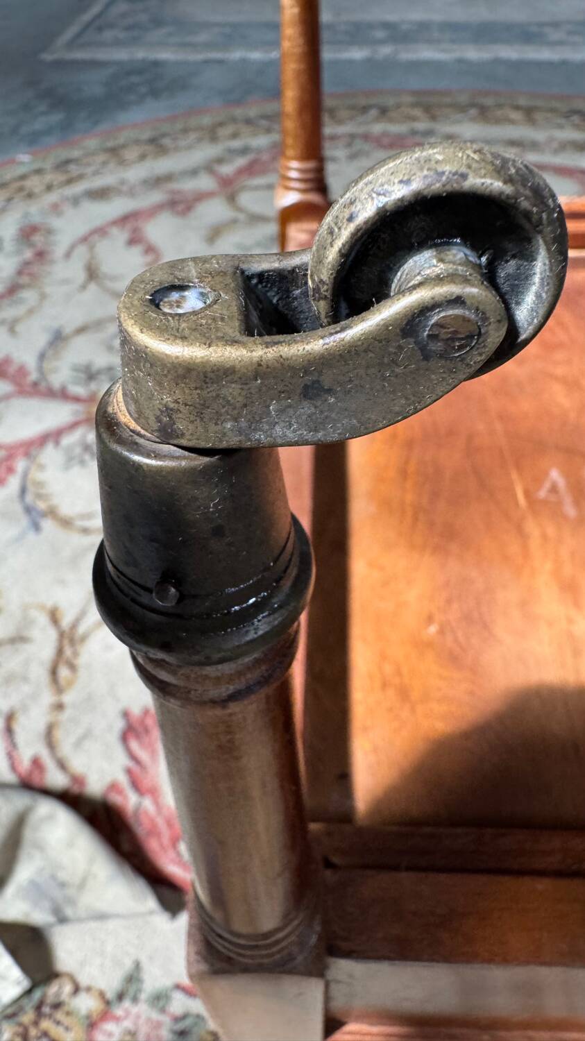 Antique mahogany rolling trolley