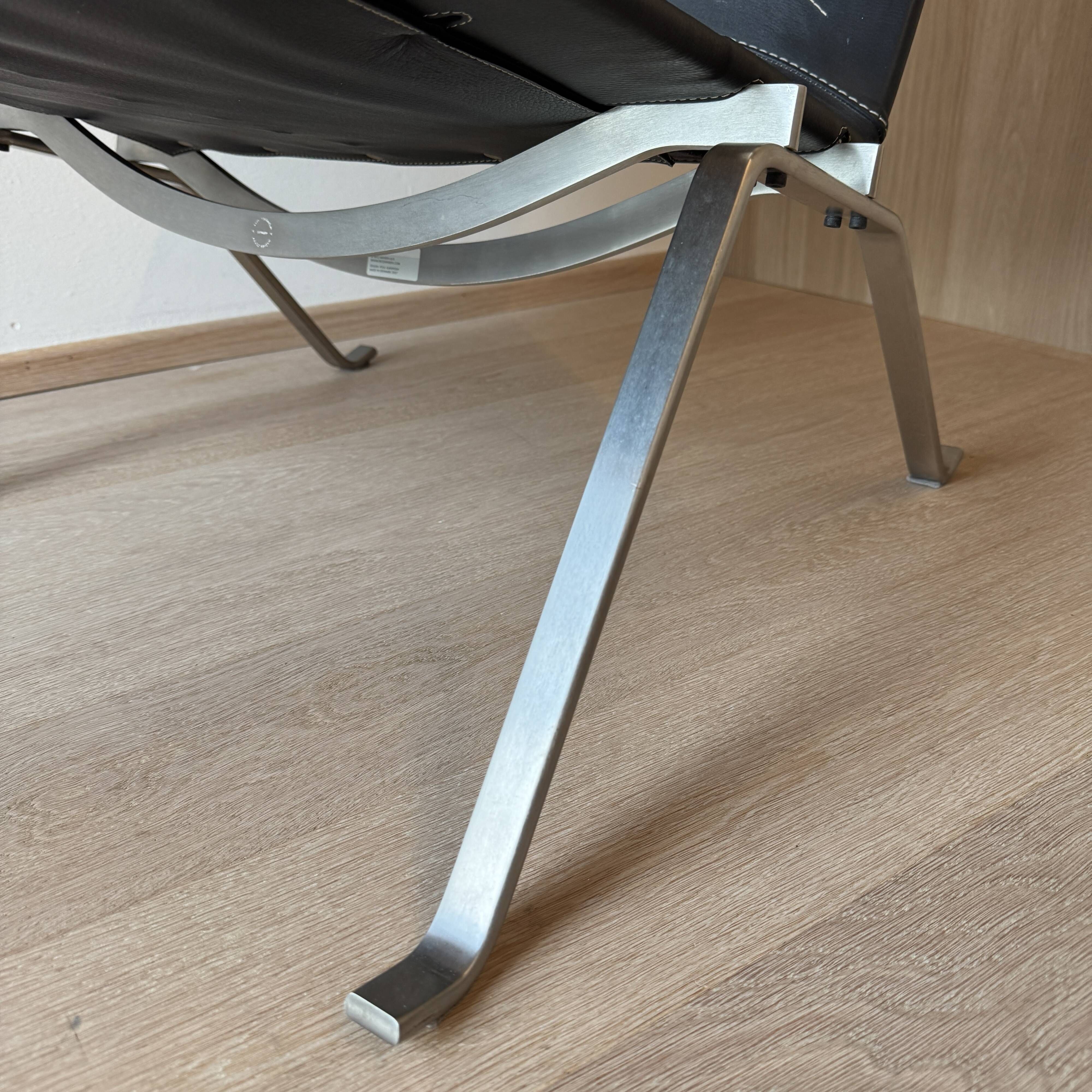 PK22 Lounge Chair by Poul Kjærholm for Fritz Hansen, Black Leather, 2007