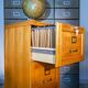 Three-drawer filing cabinet, professional-grade cabinet.