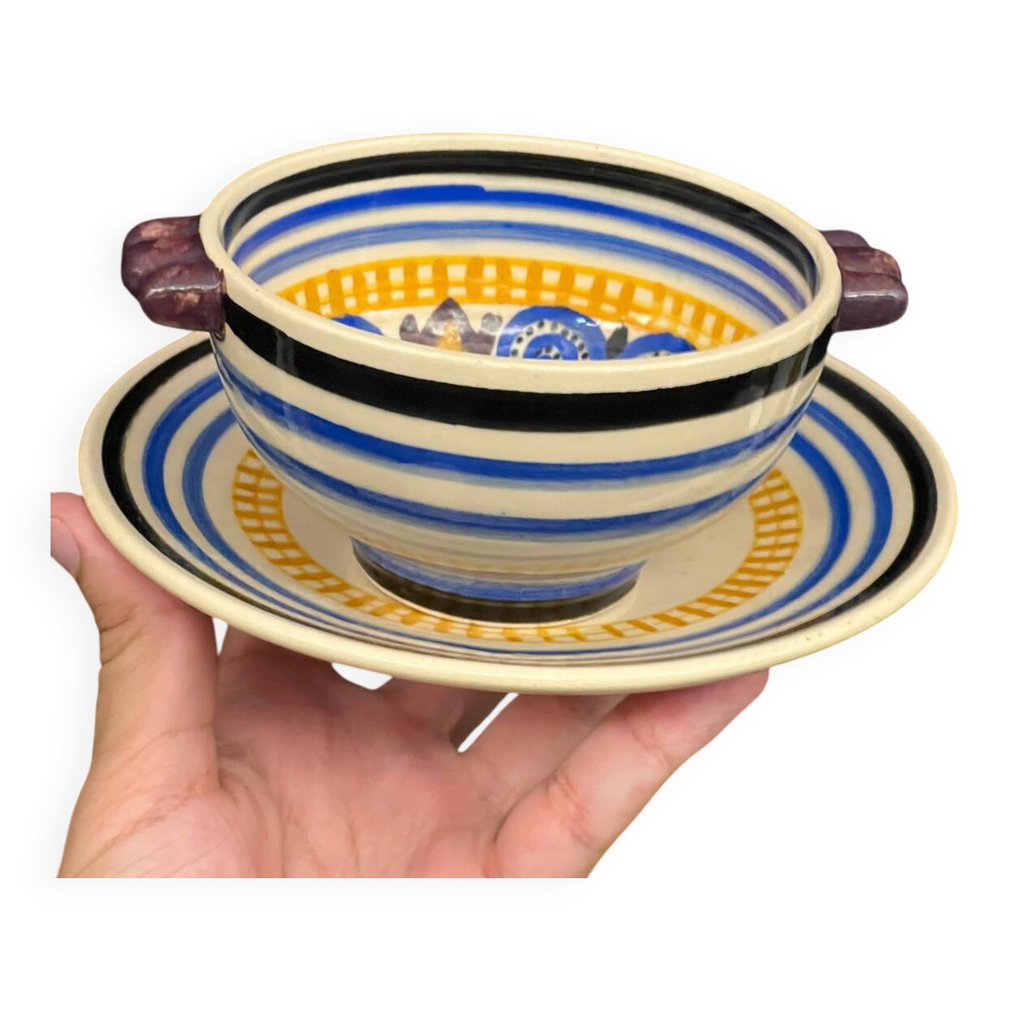 Henriot Quimper - bowl and its saucer