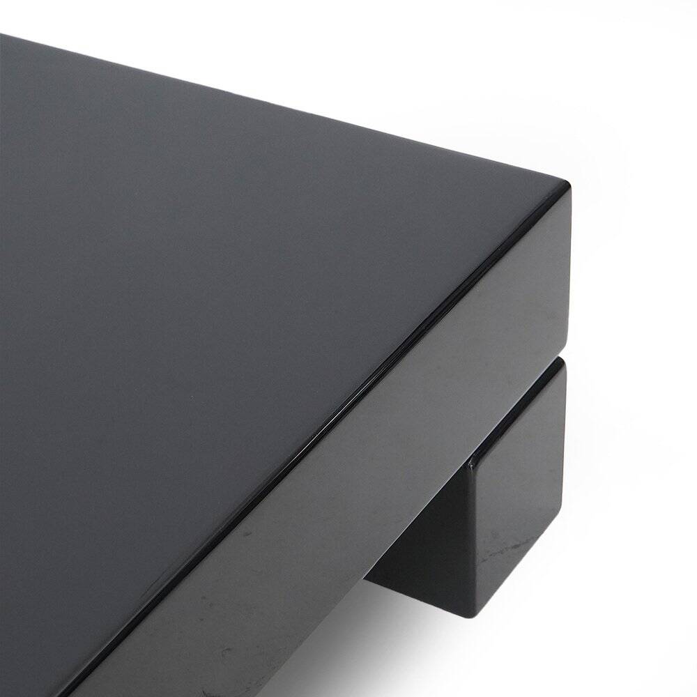 Black lacquered square table, 1970s