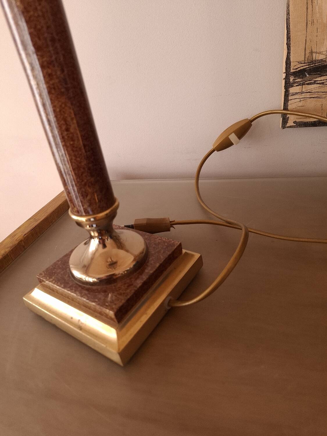 80's tortoiseshell palm tree lamp
