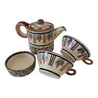 HB Quimper teapot and cups set