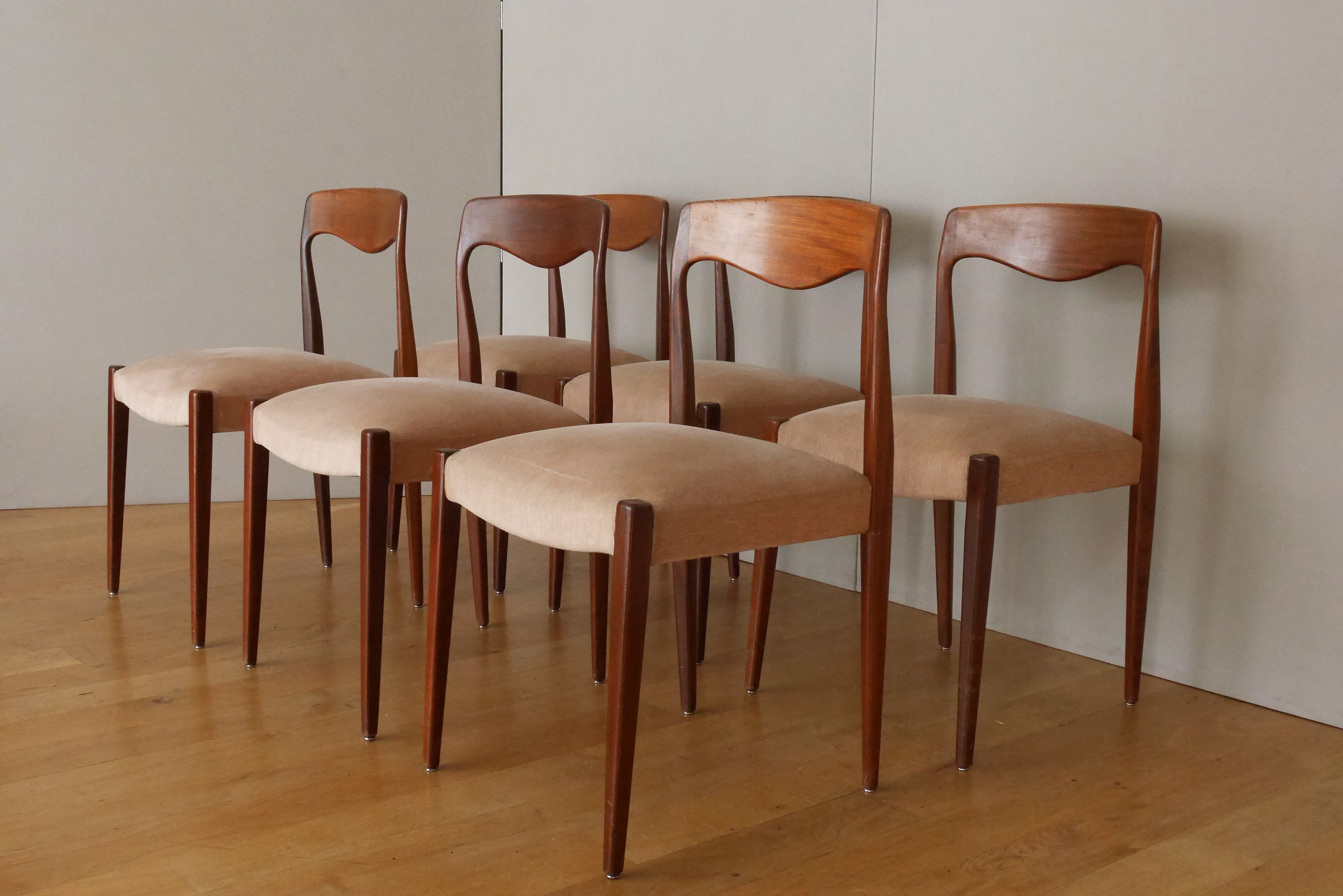6 candinave teak chairs from the 60s