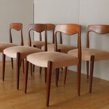6 candinave teak chairs from the 60s