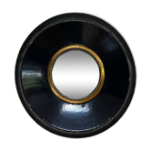 Paire de miroir sorcière Napoléon III, 12cm, glace ancienne, curiosité, antiquité, noir