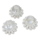 Lot of 3 vintage faceted crystal candle holders with flower base for slim candles.