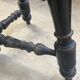 Blackened wooden piano stool Napoleon lll style