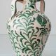 Spanish Revival Ceramic Table Lamp Pair from Granada, New Linen Lampshades