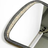 Mid Century mosaic wall mirror with brass frame by Münchner Zierspiegel