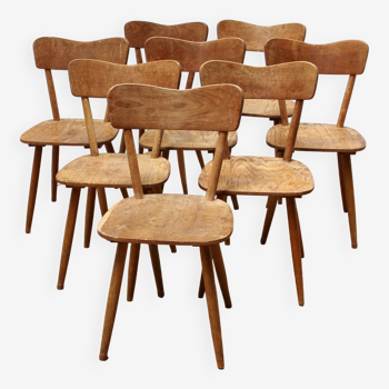 Suite de 8 chaises vintages, Baumann