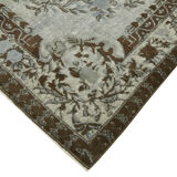 Handmade Distressed Turkish 1980s 207 cm x 304 cm Grey Rug