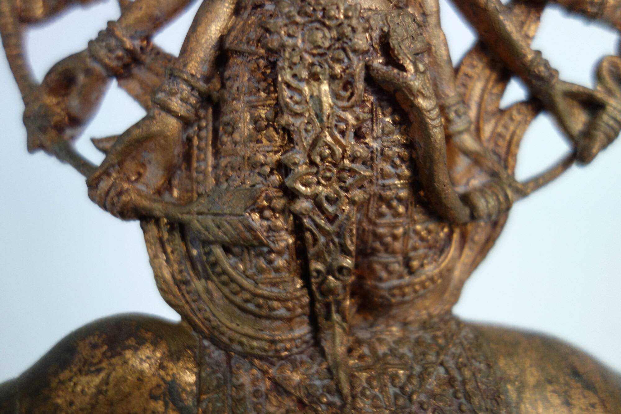 Golden bronze statue of Shiva on Nandi, India, mid-20th century.